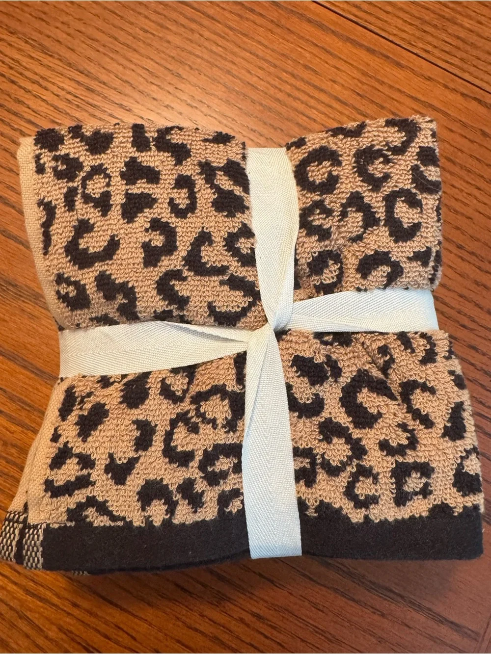 Rachel Zoe Leopard Cheetah Animal Cotton Wash Cloths - Brown Tones (4 pack)